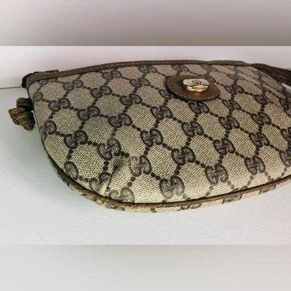 Vintage ✨ Gucci GG Monogram Coated Canvas Leather Crossbody Authenticated COA - Picture 6 of 16